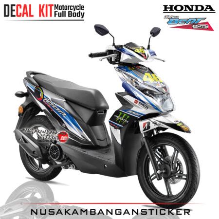 Decal Stiker All New Honda Beat Fi Icon VR 46 Blue Sticker Full Body