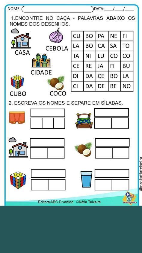 Pin Di Gizelma Nunes Su Atividades De Alfabetiza O