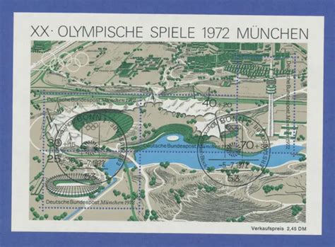 OLYMPISCHE SPIELE MÜNCHEN 1972 Blockausgabe Olympiagelände mit