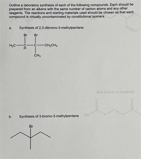 Solved Outline A Laboratory Synthesis Of Each Of The Chegg