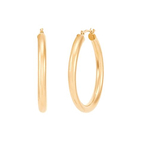 Welry 30mm Round Hoop Earrings 10k Yellow Gold Welry