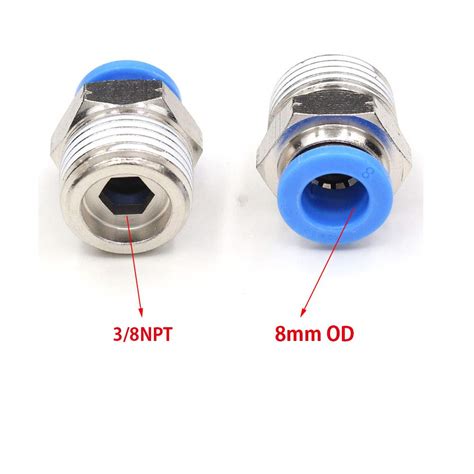 Snapklik 8mm To 3 8 NPT Male Thread Push To Connect Fittings Air