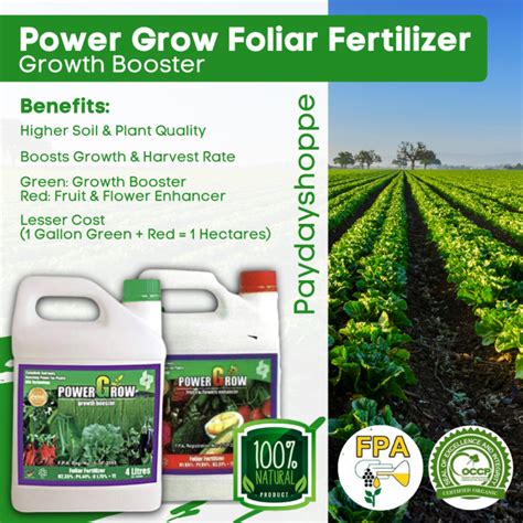 Power Grow Organic Foliar Fertilizer Growth Booster And Fruit Flower