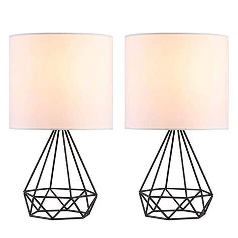 CO Z Modern Table Lamps For Living Room Bedroom Set Of 2 Black Metal