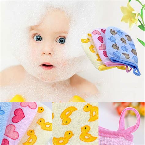 Pc Baby Bath Towel Shower Sponge Cartoon Super Soft Cotton Brush