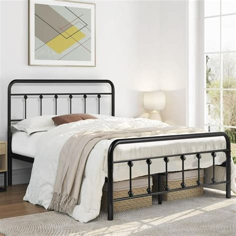 Vecelo Full Size Metal Bed Frame With Headboard And Footboard Mattress Foundation Heavy Duty