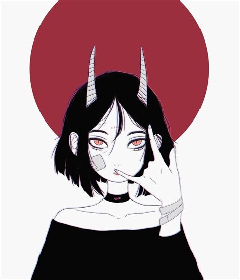 Anime Aesthetic Demon Girl PFP