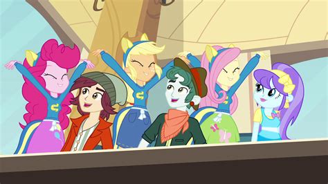 2083559 Safe Screencap Applejack Aqua Blossom Fluttershy Normal