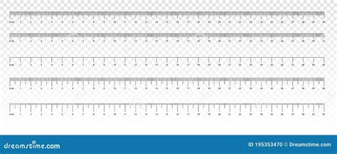 Metric Imperial Rulers Stock Vector Illustration Of Mathematical