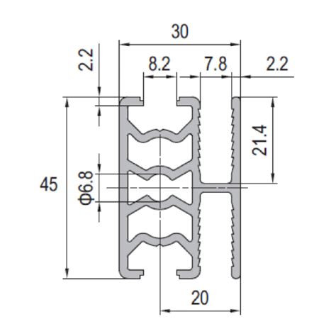 Grille Protective Profile PG30 30x45 2 Grill Slot DIY Geek