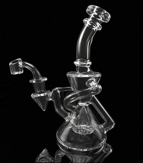 Dropshipping Glassart Recycler Bong Water Pipe With Cyclone Dab Rig Wax Quartz Banger Heady