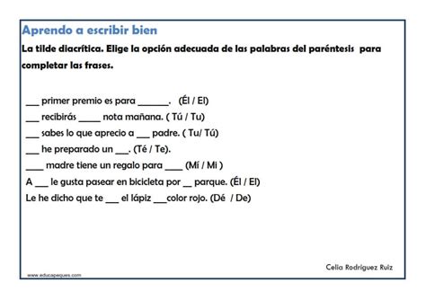 Ejercicios De Ortograf A Para Ni Os Primaria Educapeques