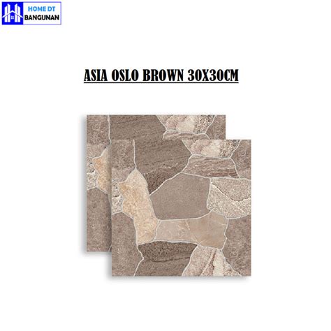 Jual KERAMIK ASIA TILE 30 X 30 OSLO BROWN KERAMIK LANTAI BATU ALAM