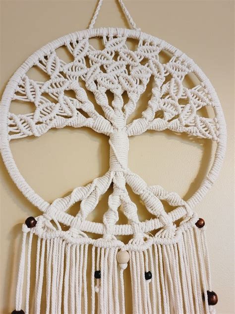 Macrame Tree Of Life Light Peace Makramee Atrapasuenos Etsy Macrame