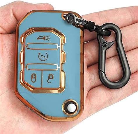 Amazon Yonmcfn For Jeep Key Fob Cover With Leather Keychain Gold