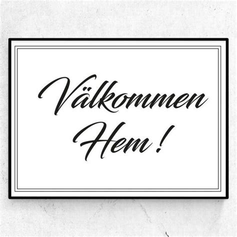 Välkommen Hem Poster Med Typografisk Design Text And Art