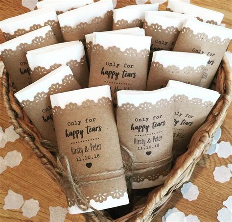 Happy Tears Wedding Tissues Personalised Wedding Favours Personalised