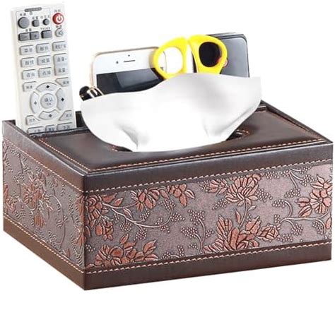 PU Leather Tissue Box Cover Multifunctional Tissue Box Holder With