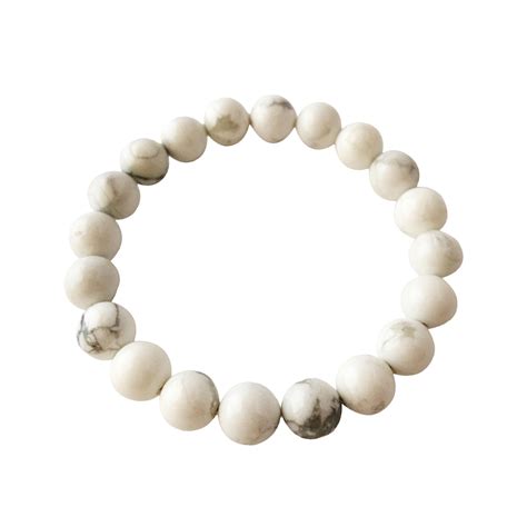 8mm White Howlite Bracelet ~ Calm And Relief Howlite Bracelet Energy