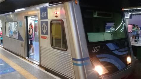 Metrô de Sp Frota J J37 Partindo da estação Paraíso YouTube