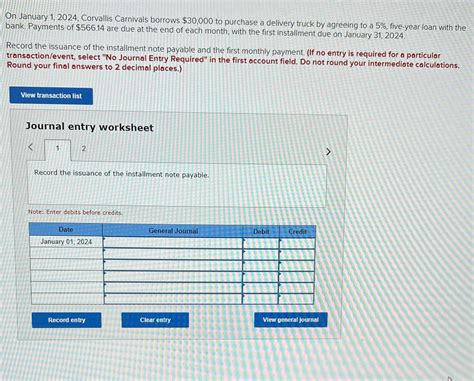 [Solved] On January 1, 2024, Corvallis Carnivals borrows $30,000 to