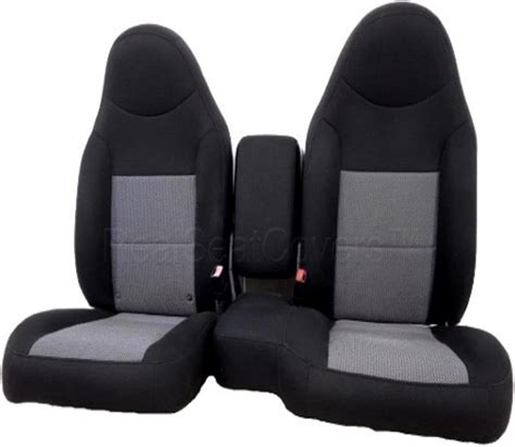 RealSeatCovers A78WPBKRSC Grey Black Waterproof Front Bench Seat