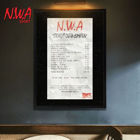 NWA Straight Outta Compton Album MTV Bill Style Poster Canvas - NWA Shirt