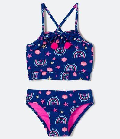 Bikini Infantil Estampado Arcoiris Talle A A Os Renner