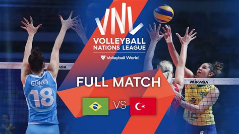 BRA vs TÜR Full Match Womens Semifinal Match VNL 2019 YouTube