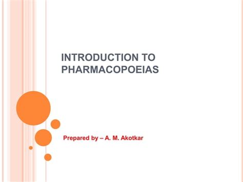 Pharmacopoeia Ppt