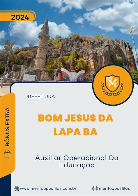 Apostila Auxiliar Operacional Da Educação Prefeitura de Bom Jesus da