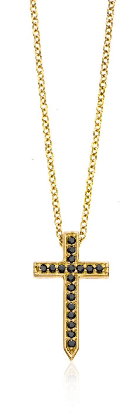 Black Diamond Cross Necklace