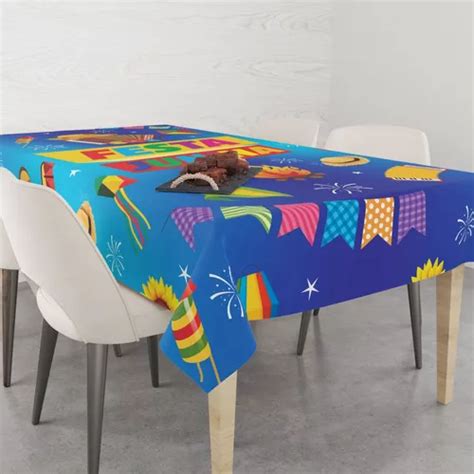 Toalha De Mesa Para Festa Junina Toalha De Mesa Decorativa Cor Azul