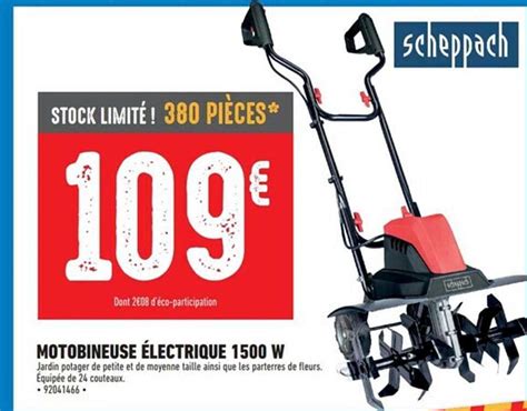 Promo Motobineuse Lectrique W Scheppach Chez Brico Cash