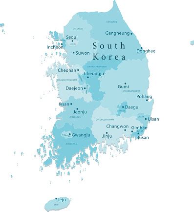 Map Of South Korea Clip Art, Vector Images & Illustrations - iStock