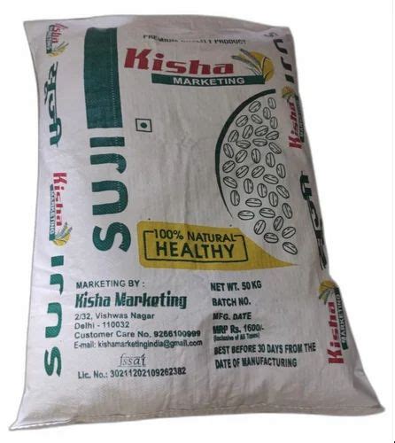 Indian Durum Wheat 50kg Kisha Suji Packaging Type Bag At Rs 1600 Bag