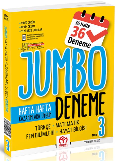 3 Sınıf Hafta Hafta Kazanımlara Uygun Jumbo Deneme Model Eğitim