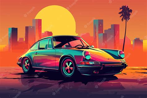 Premium Vector Porsche 911 Sports Car Race Car Vector Illustration