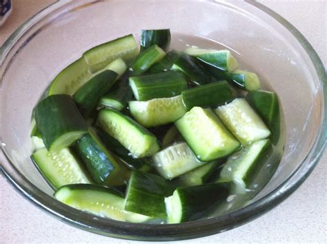 Cucumbers Soaking In Their Own Brine Cucumber Kimchi Step Flickr