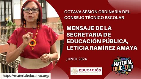 Mensaje De La Secretaria De Educación Pública Leticia Ramírez Amaya Para El Consejo Técnico