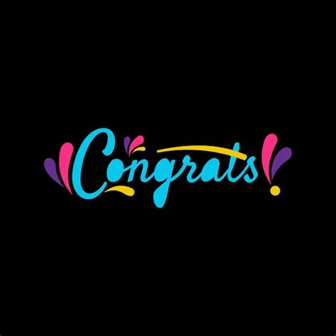 Premium Vector Congrats Colorful Black Background