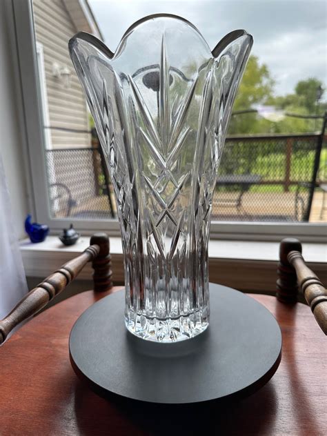 Vintage Crystal Cut Glass Vase Lead Crystal Brilliant Cut Glass