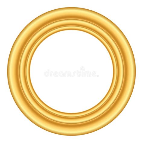 Gold Thin Round Frame Golden Luxury Circle Logo Stock Vector