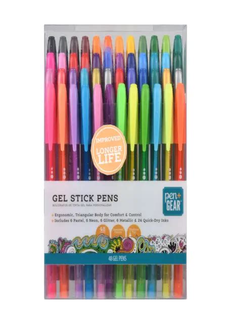 PEN GEAR Gel Stick Pens Medium Point 0 7 Mm Assorted Colors 48