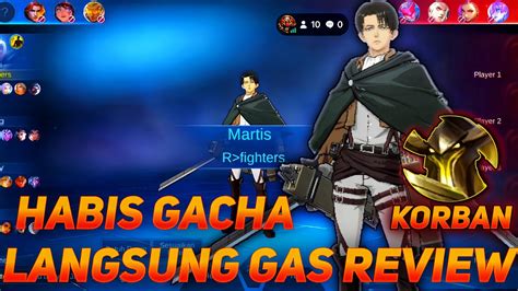 Gacha Skin Aot Langsung Review Skin Aot Levi Martis Bikin Xp Lane