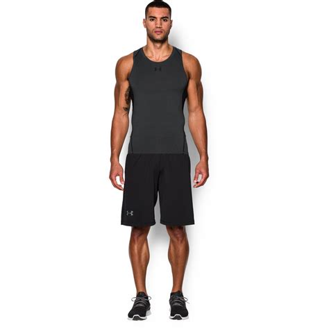 Under Armour Mens HeatGear Compression Tank Top - Carbon Heather ...