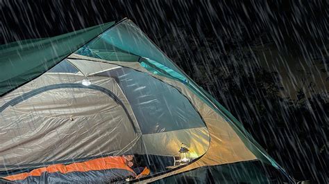 Solo Camp In The Rain Thunderstorm Small Tents Alone In The Rain