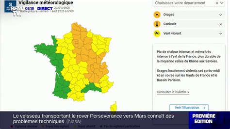 D Partements Plac S En Vigilance Orange Canicule Et Autres En