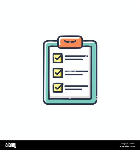 Completed Checklist Illustration Colorful Vector Illustration Of A