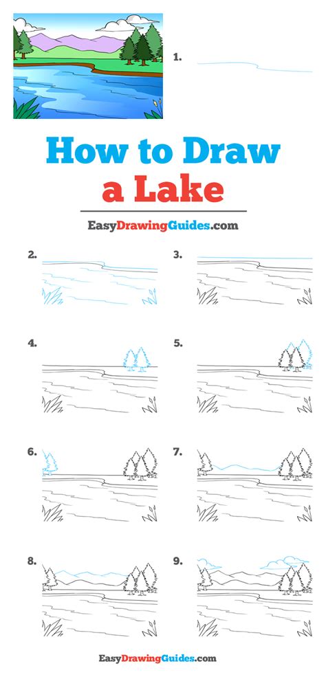 How To Draw A Lake Really Easy Drawing Tutorial